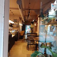 The cozy cafe also has an outdoor seating area at Santa & Co in Santander