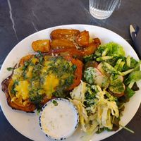 Vegan schnitzel at Mazā Terapija in Riga