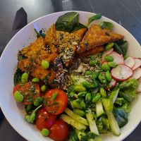 Tempeh salad at Mazā Terapija in Riga