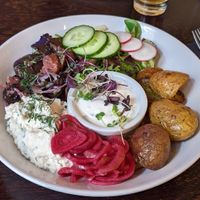 Aubergine herring bowl at Mazā Terapija in Riga