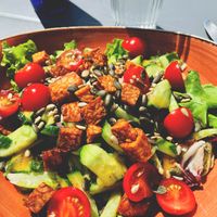 tempeh salad at Mazā Terapija in Riga