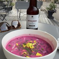 Cold beetroot soup    at Mazā Terapija in Riga