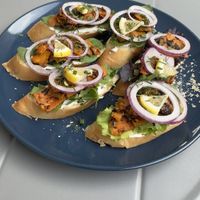 Carrot salmon toasties  at Mazā Terapija in Riga