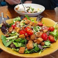 Tempeh salad at Mazā Terapija in Riga
