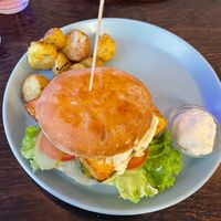 Tofu burger at Mazā Terapija in Riga