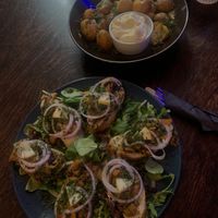 Snack breads and potatoes (really good)  at Mazā Terapija in Riga