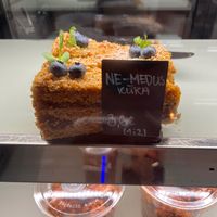 “No-honey” cake — divine! at Mazā Terapija in Riga