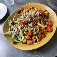 Tempeh saladd  at Mazā Terapija in Riga