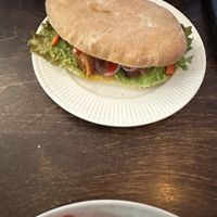 Seitan sandwich  at Mazā Terapija in Riga