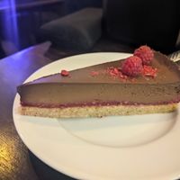 Chocolate mousse cake at Mazā Terapija in Riga
