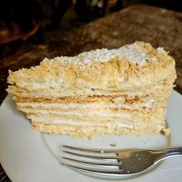 Napoleon cake - highly recommend at Mazā Terapija in Riga