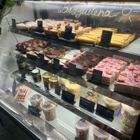 Case full of dessert options   at Mazā Terapija in Riga