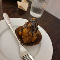 Crunchy caramel ball, wow!! at Mazā Terapija in Riga