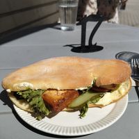 Sandwich with tofu at Mazā Terapija in Riga