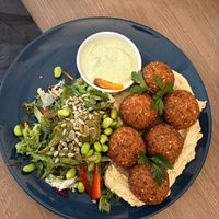 Small falafel platter at Mazā Terapija in Riga