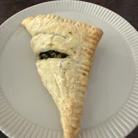 Puff pastry with spinach, perfect snack and super cheap!  at Mazā Terapija in Riga