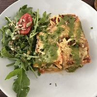 Lasagna was very tasty, some vegetables inside, perfect balance between comfort food and healthy.  at Mazā Terapija in Riga
