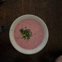 Cold Beetroot Soup at Mazā Terapija in Riga