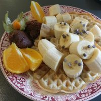 Waffle... I was not a fan of this. at Mazā Terapija in Riga