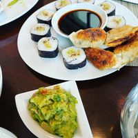 Gyoza and vegan sushi  at Azur - Four Seasons Hotel in Tunis