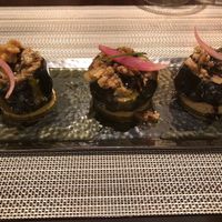 Walnut and aubergine main course  at Azur - Four Seasons Hotel in Tunis