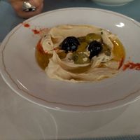 Hummus and olives appetizer at Azur - Four Seasons Hotel in Tunis