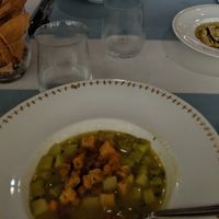 Minestrone, with croutons. One of the nicest dishes on the menu. Very fresh, simple and tasty. at Azur - Four Seasons Hotel in Tunis