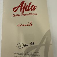 Menu  at Gostilna in Picerija Ajda in Cankova