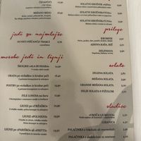 Menu  at Gostilna in Picerija Ajda in Cankova