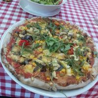 Vegan pizza with vegetables at Gostilna in Picerija Ajda in Cankova