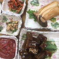 Amazing mountain veg, acorn jelly, mushrooms  at Mountain Veg Table in Gangreung