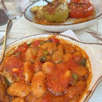 Giant beans in tomato sauce   at Vitamins Taverna in Corfu