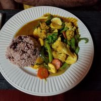 Coconut curry at Dawn's Grill in Placencia