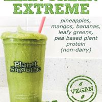 Lean Green Extreme is one of our delicious Vegan Protein Smoothies.   Add Pea Protein to any of our 35+ smoothies.  Customize with almond milk and superfoods. at Tasti D Lite and Planet Smoothie in Santa Monica