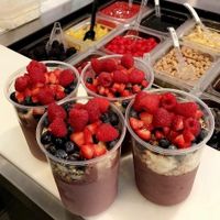 16 oz or 32 oz All fruit, no ice/ no fluff real deal Acai Bowls!  Dragonfruit available.  Top with superfoods at Tasti D Lite and Planet Smoothie in Santa Monica