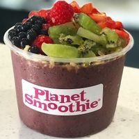 16 oz or 32 oz All fruit, no ice/ no fluff real deal Acai Bowls!  Dragonfruit available.  Top with superfoods: chia, bee pollen, cacao nibs, flax seeds, hemp seeds, goji berries and more! at Tasti D Lite and Planet Smoothie in Santa Monica
