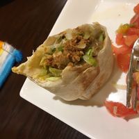 Vegan burrito with vegan chorizo added  at Tortacos in Kumamoto