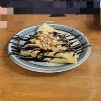 Snickers Crepes - super yummy! at Vegan 365 Kitchen in Skopje