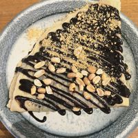 Snickers pancakes at Vegan 365 Kitchen in Skopje