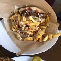burger & fries at Vegan 365 Kitchen in Skopje