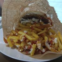 Burger with fries 🍟 at Vegan 365 Kitchen in Skopje