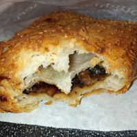 middle of the vegan steak bake at Coughlans Bakery - London Rd in Croydon