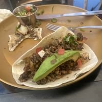 The vegan breakfast tacos ❤️❤️❤️❤️❤️❤️❤️I’m sorry It was so good and filling this is the aftermath 😂  at Tribal All Day Cafe in Dallas