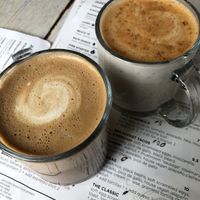 Chai Latte and Mocha Latte with almond milk at Tribal All Day Cafe in Dallas