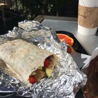 Vegan Breakfast Burrito (requested no eggs added potatoes) at Looney Bean in Bishop