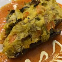 Berenjena rellena at Garibolo in Bilbao