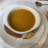 Cream of vegetable soup  at Garibolo in Bilbao