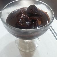 Chocolate cup with brownie at Garibolo in Bilbao