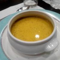 Vegetable soup (that came with a bowl of homemade croutons). at Garibolo in Bilbao
