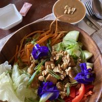 Peanut Noodle Salad (noodles are hidden underneath)  at Luca Loko in San Juan Siquijor
